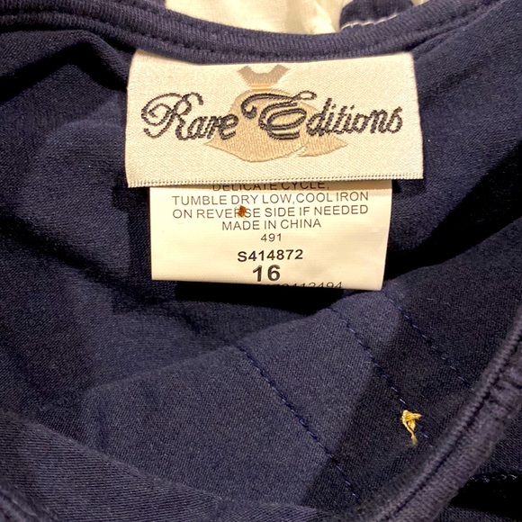 Rare Editions 2 piece shorts and top set. Navy and white. Girls 16 - Picture 5 of 5